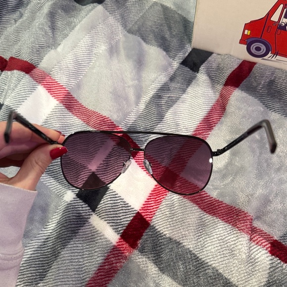 Quay Australia Burgundy Aviator Sunglasses - Picture 2 of 3